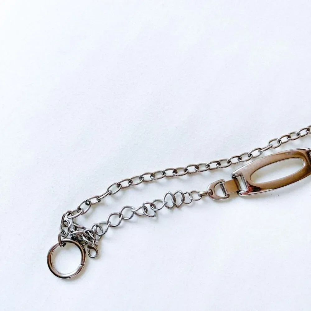 y2k silver chain belt‎
